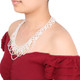 kilofly 2pc Women's White Faux Pearl Beaded False Collar Necklace Fashion Choker