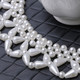 kilofly 2pc Women's White Faux Pearl Beaded False Collar Necklace Fashion Choker