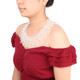 kilofly 2pc Women's White Faux Pearl Beaded False Collar Necklace Fashion Choker