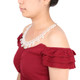 kilofly 2pc Women's White Faux Pearl Beaded False Collar Necklace Fashion Choker