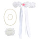 kilofly Wedding Flower Girl Headpiece, Floral Wrist Band + Necklace Bracelet Set