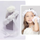 kilofly Wedding Flower Girl Headpiece, Floral Wrist Band + Necklace Bracelet Set