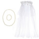 kilofly Wedding Girls Beaded Floral Hair Wreath Veil + Necklace Bracelet Set