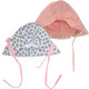 KF Baby Girls Ruffle Cap Bonnet Hat Value Pack, Set of 2, Newborn Infant Toddler