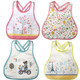 KF Baby 4pc Soft Waterproof Cotton Absorbent Wrap Snap Lock Drooler Bibs Set