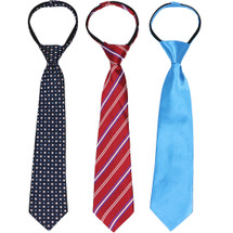 kilofly 3pc Pre-tied Adjustable Zipper Tie Kids Neck Strap Boys Baby Necktie