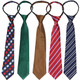 kilofly 5pc Pre-tied Adjustable Zipper Tie Kids Neck Strap Boys Baby Necktie
