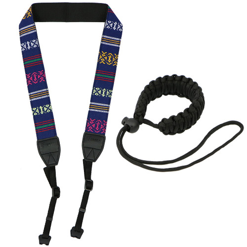 kilofly DSLR Camera Strap Nikon Canon Universal Neck Shoulder Belt + Wrist Band