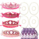 kilofly Princess Party Favor Jewelry Pack, Tiara & Necklace & Bracelet, 4 Sets