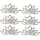 kilofly 6pc Princess Party Favor Crown Crystal Rhinestone Tiara Hair Comb Clip