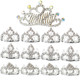 kilofly 13pc Princess Party Favor Crown Crystal Rhinestone Tiara Hair Comb Clip