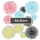 kilofly 24pc Wedding Crafts Tissue Paper Pom Pom Flower Color Party Decoration