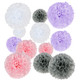kilofly 24pc Wedding Crafts Tissue Paper Pom Pom Flower Color Party Decoration