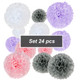 kilofly 24pc Wedding Crafts Tissue Paper Pom Pom Flower Color Party Decoration