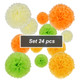 kilofly 24pc Wedding Crafts Tissue Paper Pom Pom Flower Color Party Decoration