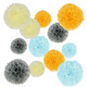 kilofly 24pc Wedding Crafts Tissue Paper Pom Pom Flower Color Party Decoration