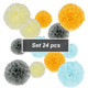 kilofly 24pc Wedding Crafts Tissue Paper Pom Pom Flower Color Party Decoration