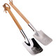 kilofly Stainless Steel Shovel Wooden Handle Valentines Day Love Spoon, Set of 2