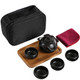 kilofly Chinese / Japanese Portable Tea Set - Teapot Cups Wooden Tray Travel Bag
