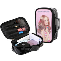 kilofly 2pc Girls Beauty Cosmetics Box Make Up Brush Pencil Case Travel Bags