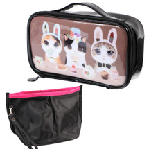 kilofly 2pc Girls Beauty Cosmetics Pouch Make Up Brush Pencil Case Travel Bags