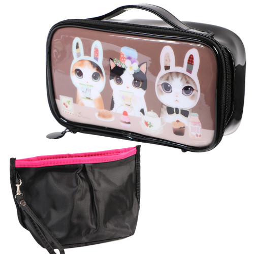 kilofly 2pc Girls Beauty Cosmetics Pouch Make Up Brush Pencil Case Travel Bags