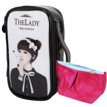 kilofly 2pc Girls Beauty Cosmetics Pouch Make Up Brush Pencil Case Travel Bags