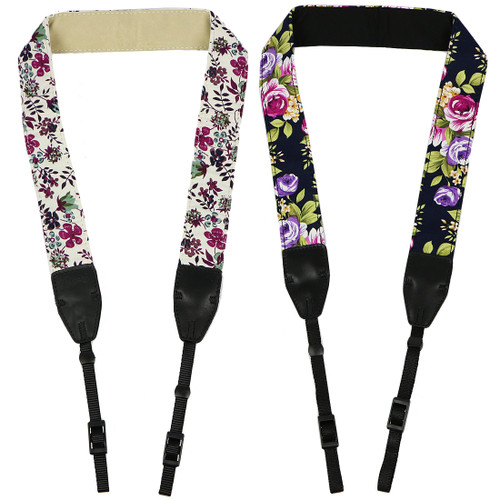 kilofly 2pc DSLR Camera Strap Nikon Canon Universal Neck Shoulder Belt Combo Set