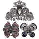 kilofly 3pc Women's Rhinestone Crystal Faux Hair Clip Claw Barrettes Value Pack