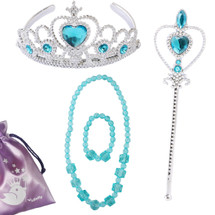 kilofly Princess Party Favor Girls Birthday Jewelry Costume Set + Gift Pouch