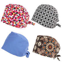 kilofly 4pc Adjustable Tie Back Surgical Scrub Cap Medical Doctor Bouffant Hats