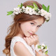 kilofly 4pc Flower Crown Wreath Headband Garland Wrist Band + Faux Pearl Jewelry