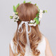 kilofly 4pc Flower Crown Wreath Headband Garland Wrist Band + Faux Pearl Jewelry
