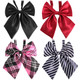 kilofly 4pc Women's Pre-tied Ruffled Bowtie Large Ribbon Neck Ties Value Pack