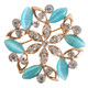 kilofly 4pc Women's Elegant Rhinestone Crystal Brooch Pin Set + Gift Pouch