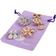 kilofly 4pc Women's Elegant Rhinestone Crystal Brooch Pin Set + Gift Pouch