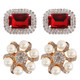 kilofly 2 Pairs Elegant Rhinestone Crystal Metal Shoe Clips Wedding Party Pack