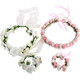 kilofly 2 Sets Flower Crown Wreath Headband Garland Floral Wrist Band Value Pack