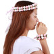 kilofly 2 Sets Flower Crown Wreath Headband Garland Floral Wrist Band Value Pack