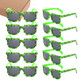 kilofly 10pc 8-Bit Pixel UV Protect Gamer Sunglasses Adult Kids Party Favors