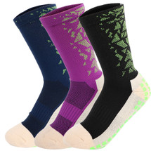 kilofly 3 Pairs Unisex Athletic Non-Slip Football Sports Cushion Mid Calf Socks