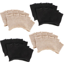 kilofly 4 Pairs Women's No Show Five Toe Heelless Forefoot Half Boat Socks Set