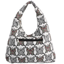 kilofly Bohemian Hippie Gypsy Soft Cotton Cloth Zipper Shoulder Bag Handbag Tote