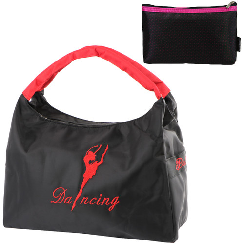 kilofly Girls Ballerina Ballet Dance Shoulder Bag Handbag + Cosmetic Pouch Set