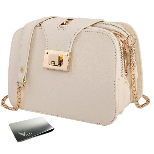 kilofly Women's Faux Leather Chain Clutch Party Purse Shoulder Bag + Money Clip