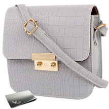 kilofly Women's Faux Leather Crossbody Purse Satchel Shouder Bag + Money Clip