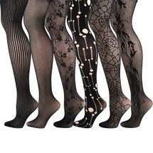 kilofly 6pc Women's Sexy Fishnet Pantyhose Sheer Lace Stocking Tights Value Pack