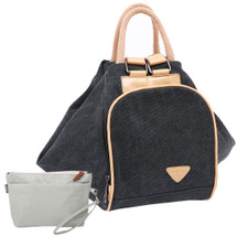 kilofly Multi-Purpose Canvas Handbag Shoulder Bag Backpack + Zippered Pouch