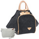 kilofly Multi-Purpose Canvas Handbag Shoulder Bag Backpack + Zippered Pouch