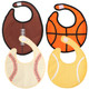 KF Baby 4pc Soft Waterproof 3 Layers Cotton Absorbent Wrap Sports Ball Bibs Set